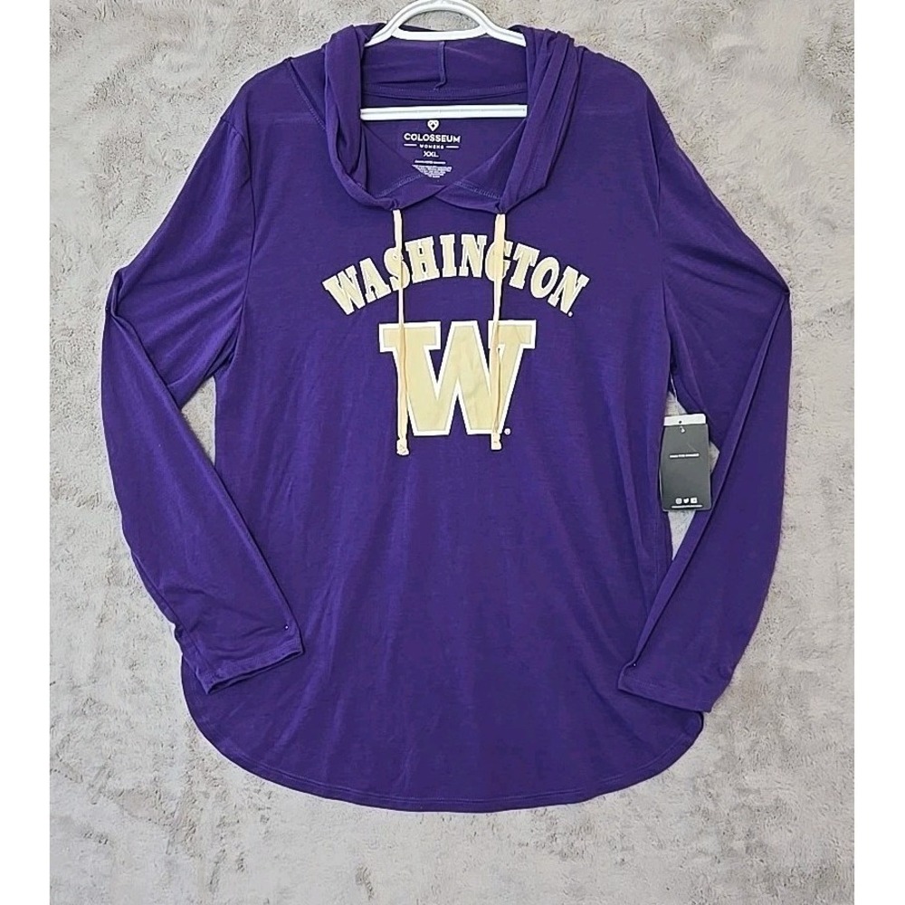 Washington Huskies Women's My Lover Lightweight Hooded Shirt, Purple, XX Large